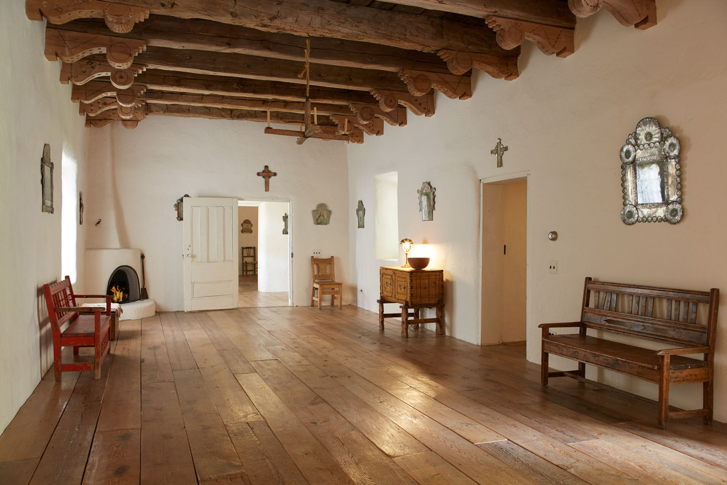 Historic adobe living room, Santa Fe